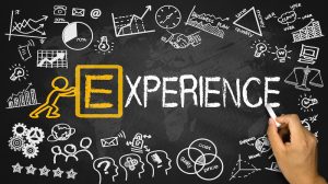 experience concept handwritten on blackboard